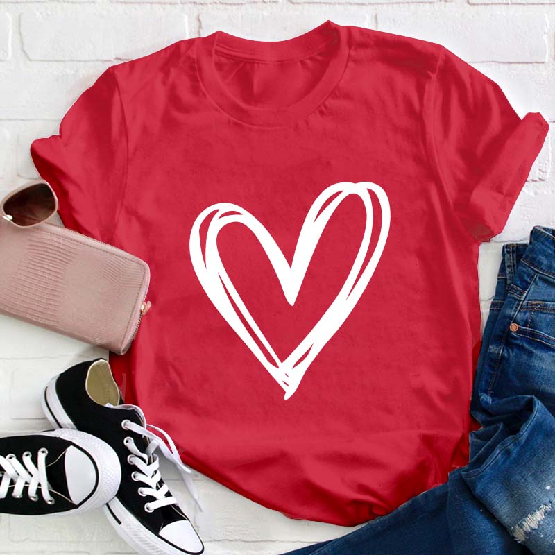 Double Heart Teacher T-Shirt