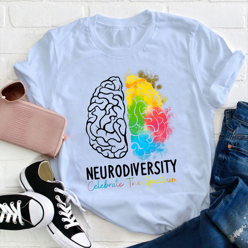 Neurodiversity Celebrate The Spectrum Teacher T-Shirt