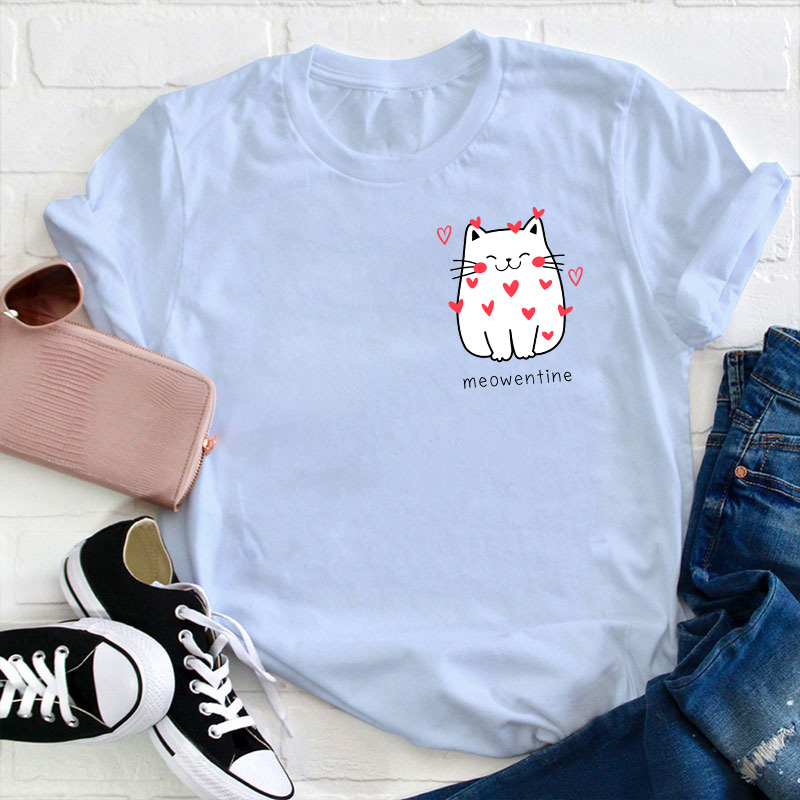 Meowentine Teacher T-Shirt