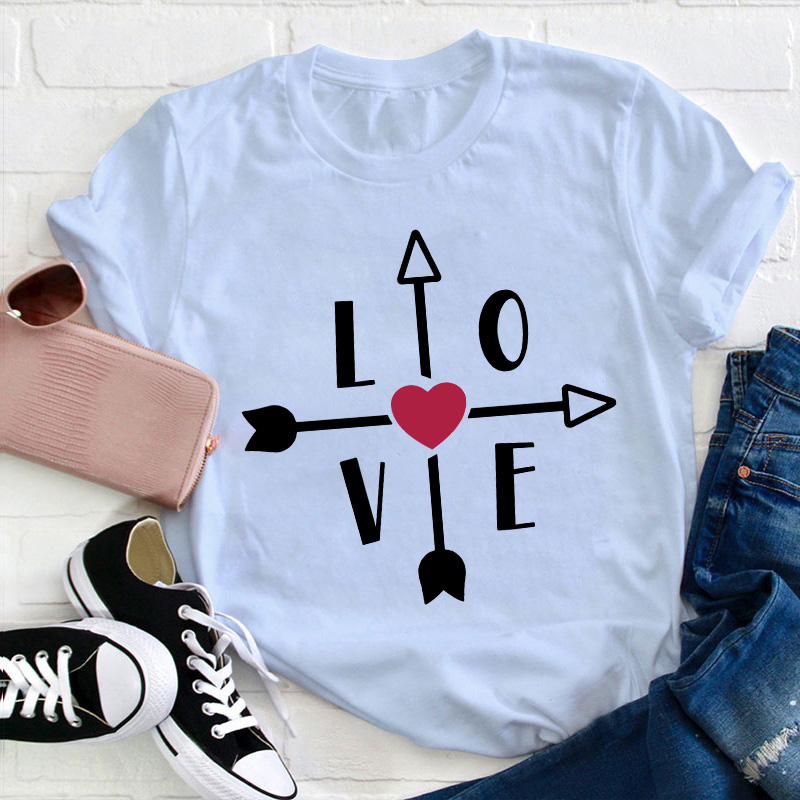 Love Valentine's Day Teacher T-Shirt