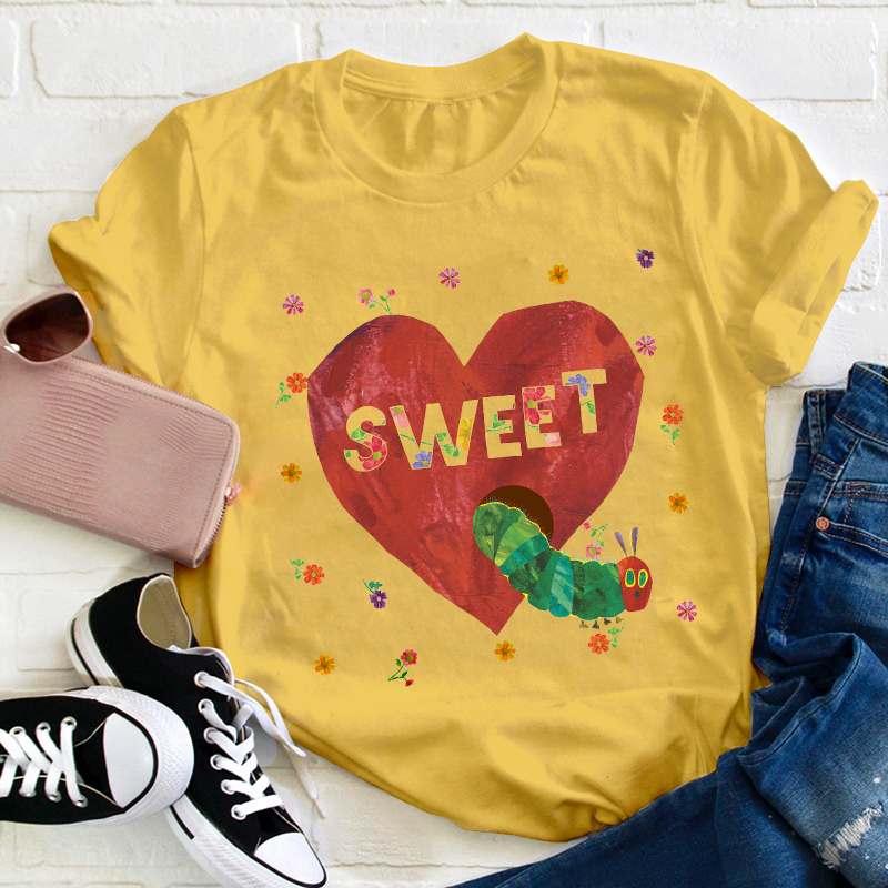 Sweet Heart Caterpillar Teacher T-Shirt