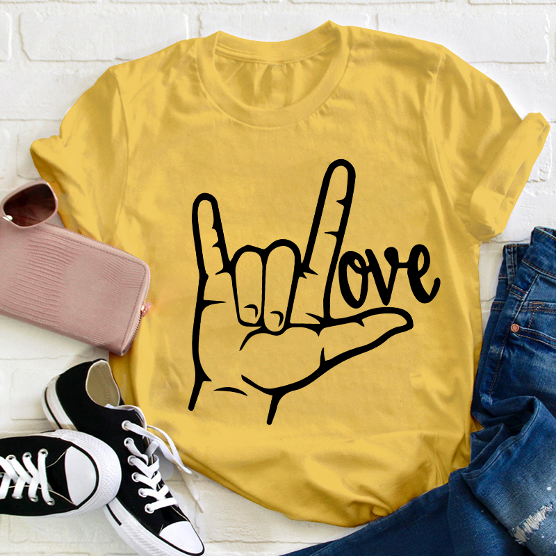 Peace Sign Love Teacher T-Shirt