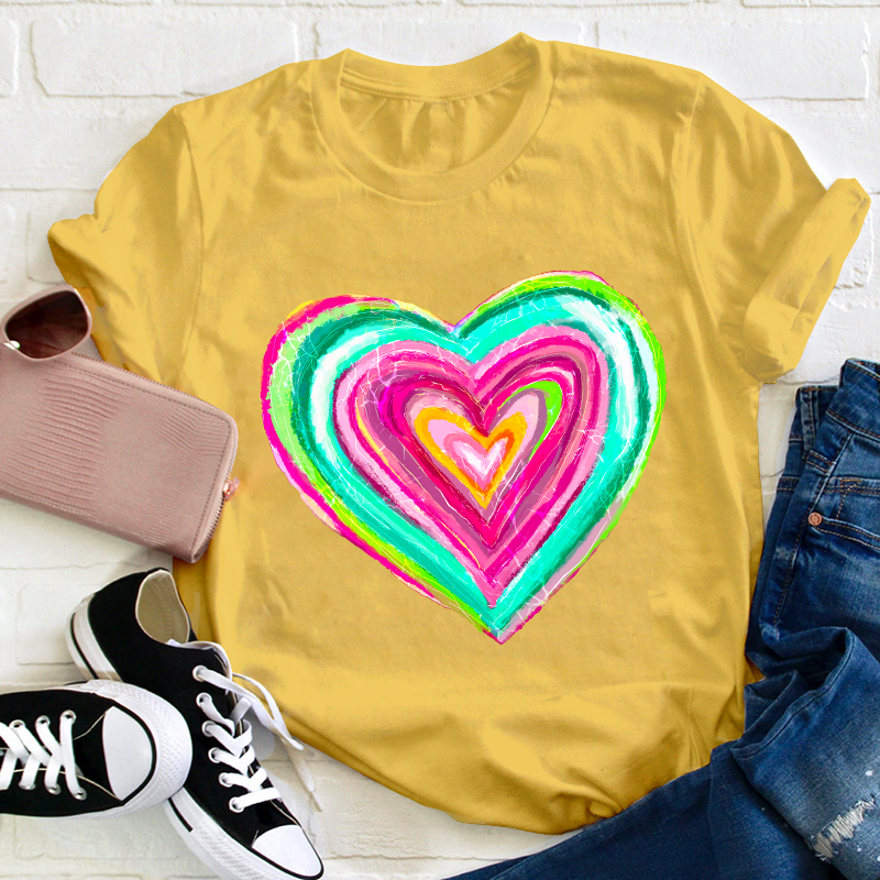 Painting Love Heart Teacher T-Shirt