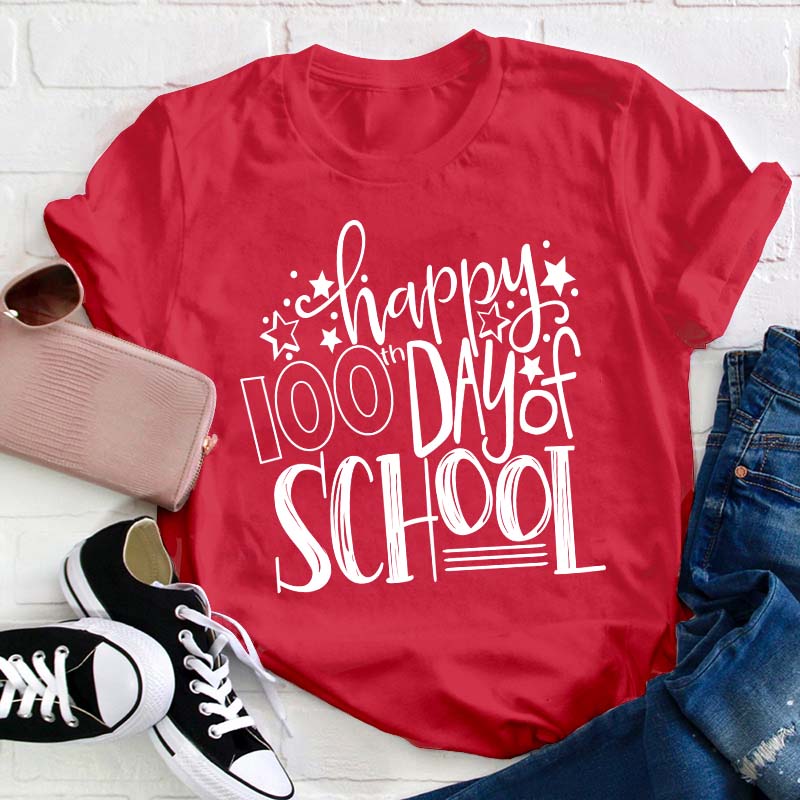 Happy 100th Day Of School Teacher T-Shirt