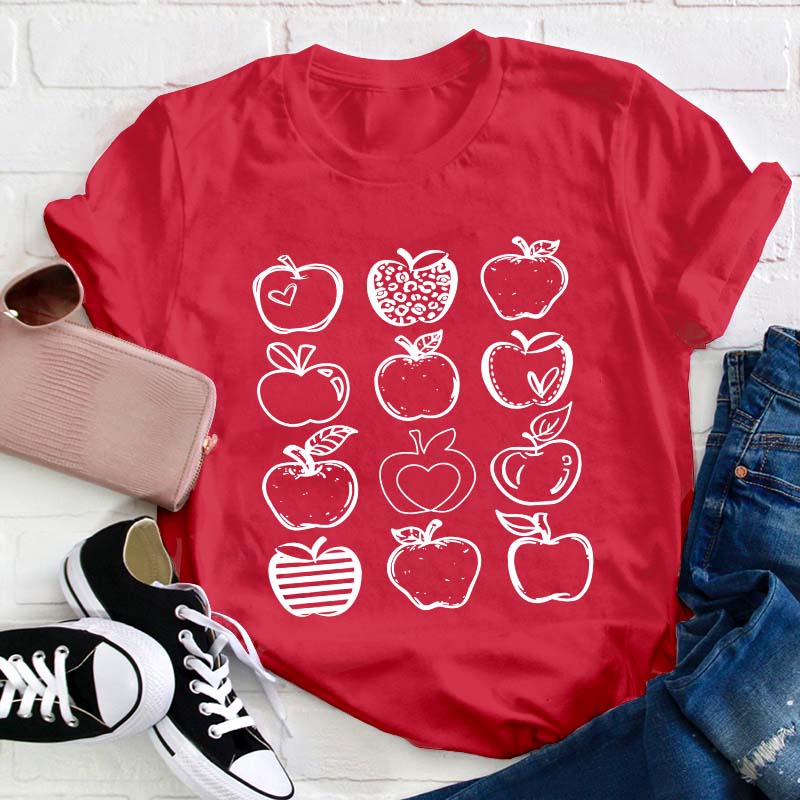 Apple Doodles Teacher T-Shirt