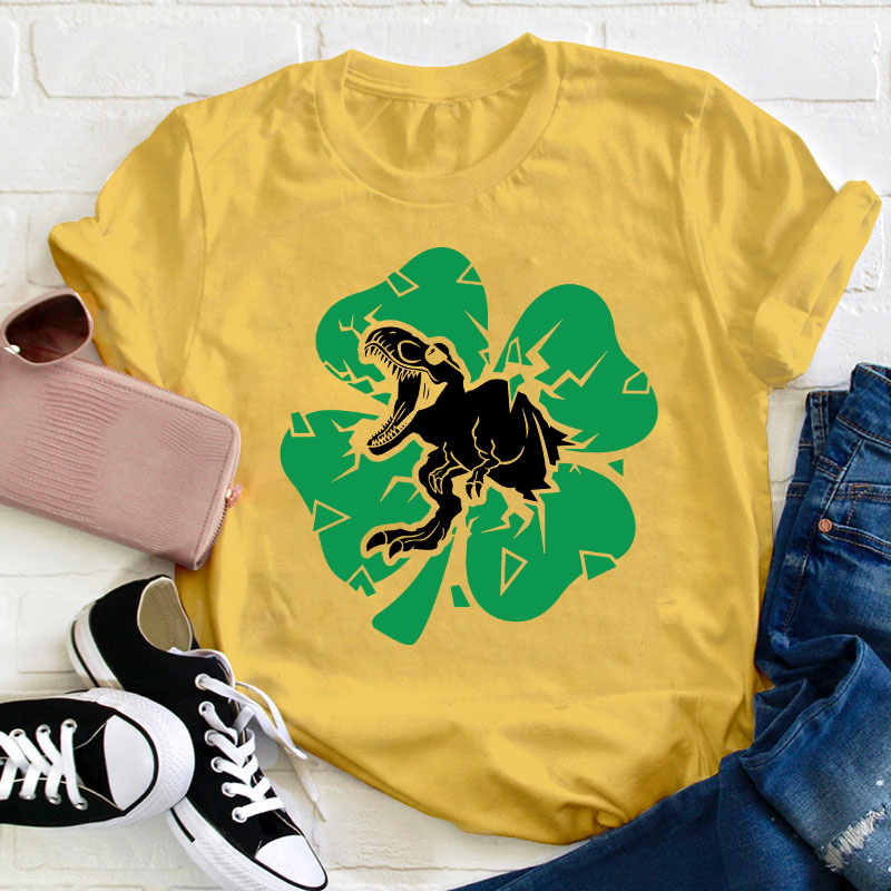Dinosaur St Patricks Day Teacher T-Shirt