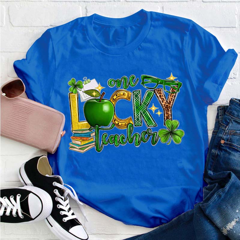 One Lucky Teacher Shamrock Teacher T-Shirt
