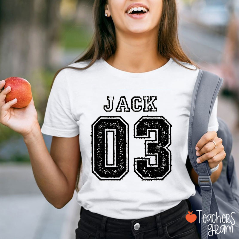 Personalized Name And Number Game Day Teacher T-Shirt
