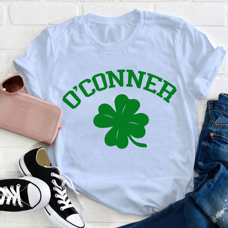 Personalized Shamrock St Patrick's Day Teacher T-Shirt