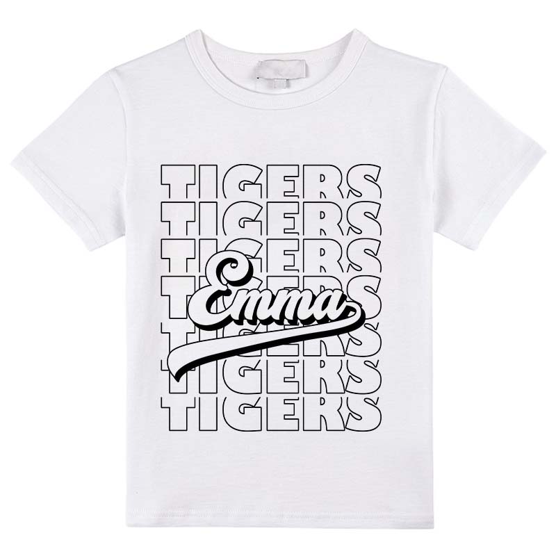 Personalized Name And Mascot Simple Kids T-Shirt