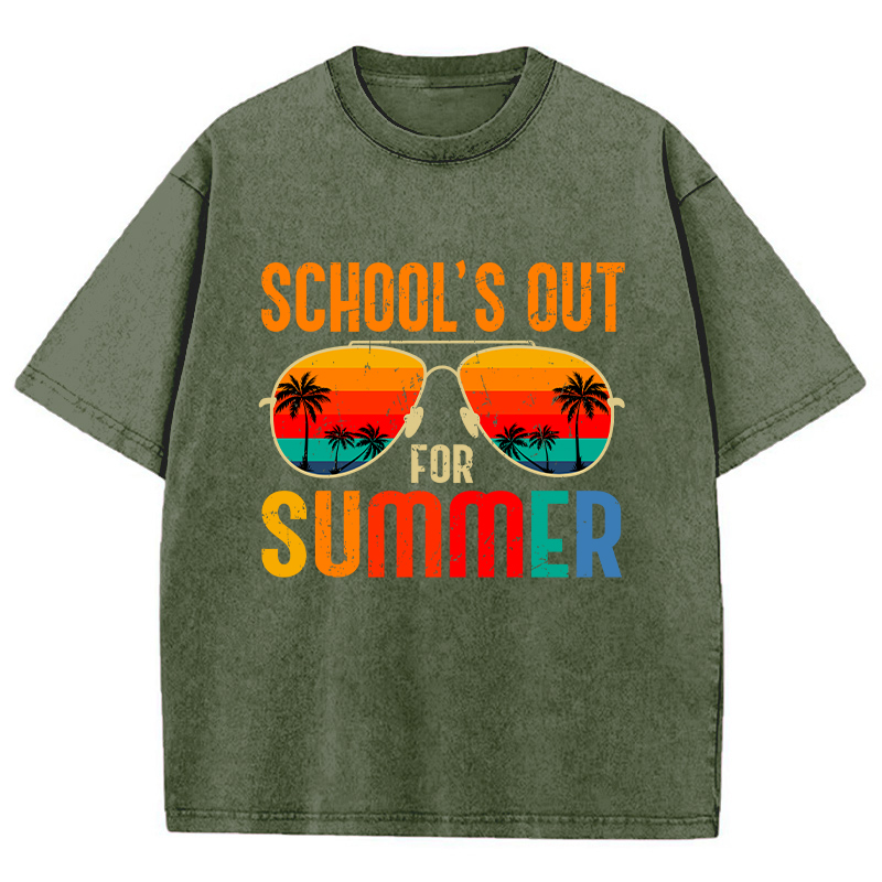 School's Out For Summer Teacher Washed T-Shirt