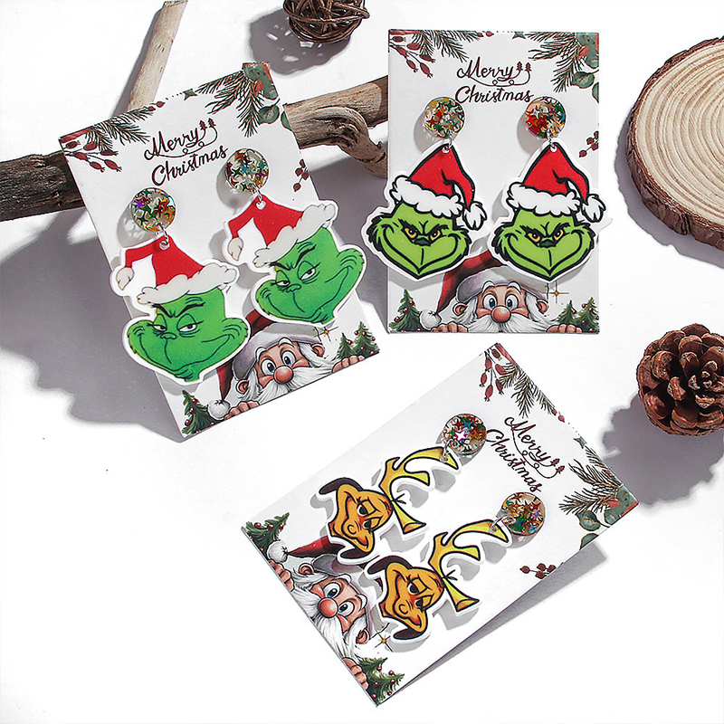 Mean Guy Christmas Teacher Acrylic Earrings