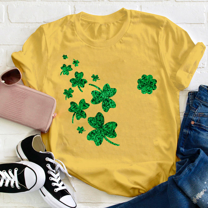 Glitter Clover Teacher T-Shirt