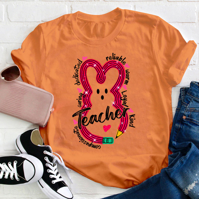 Bunny Pencil Teacher T-Shirt