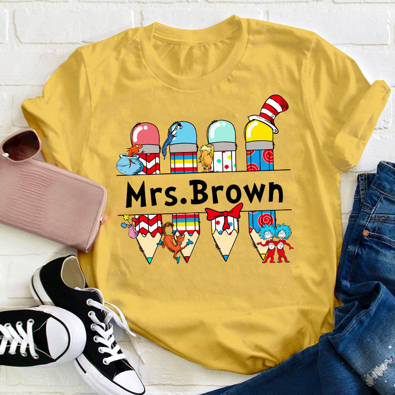 Personalized Name Reading Thing Teacher T-Shirt