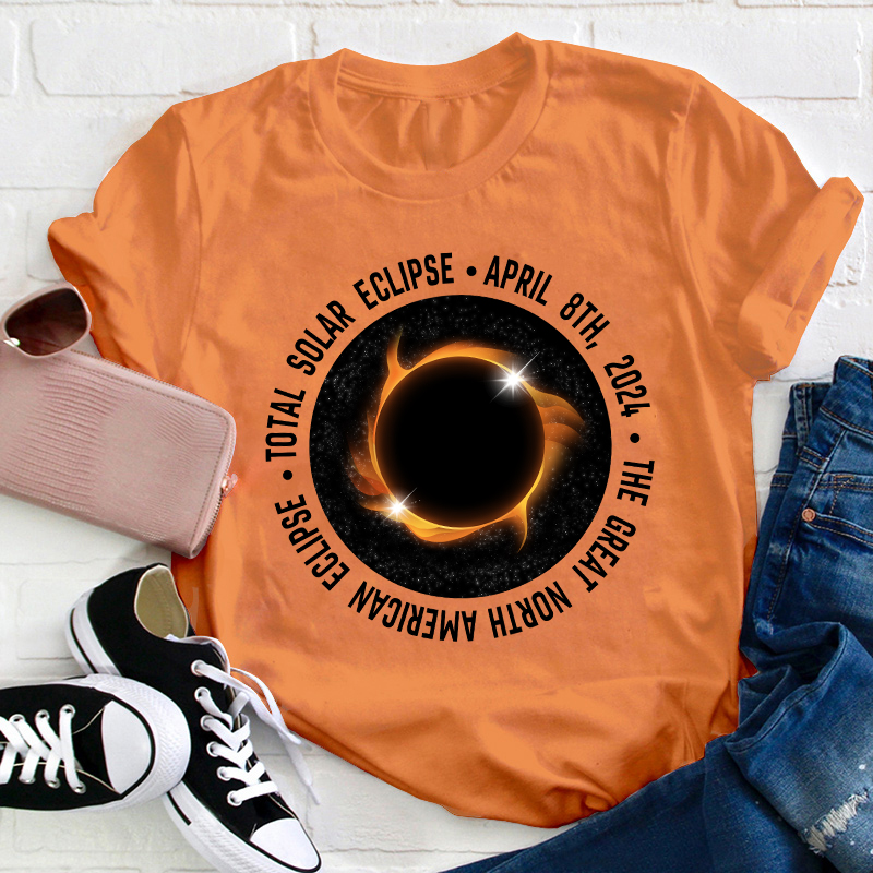 Sun Moon Earth Eclipse Teacher T-Shirt