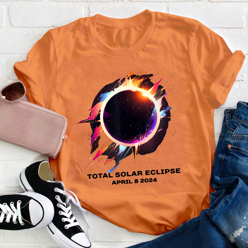 April 8 2024 Total Solar Eclipse Teacher T-Shirt