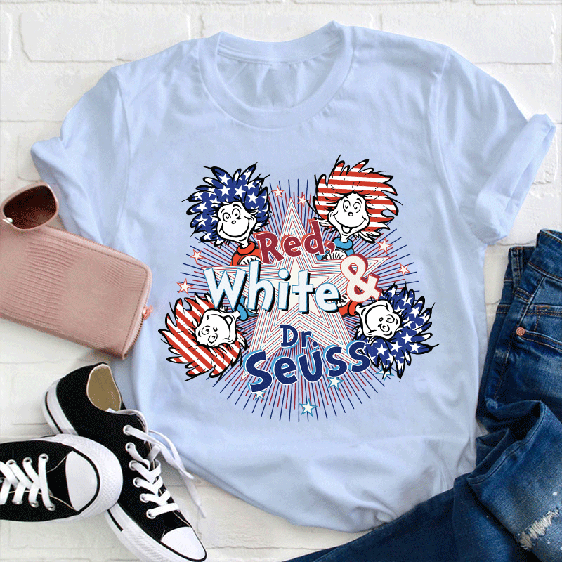 Red White And Things Teacher T-Shirt