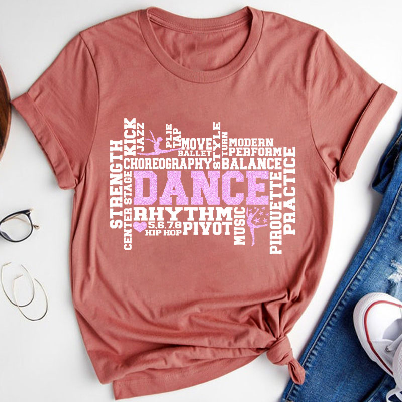 Dance Word Art Teacher T-Shirt