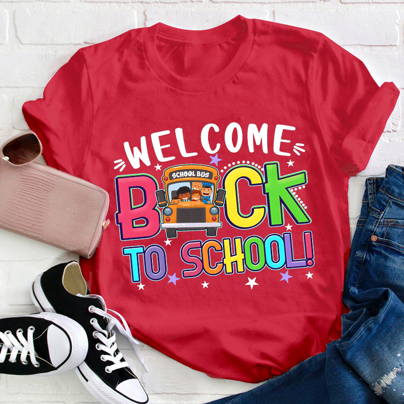 Welcome Back To School Kids School Bus Teacher T-Shirt