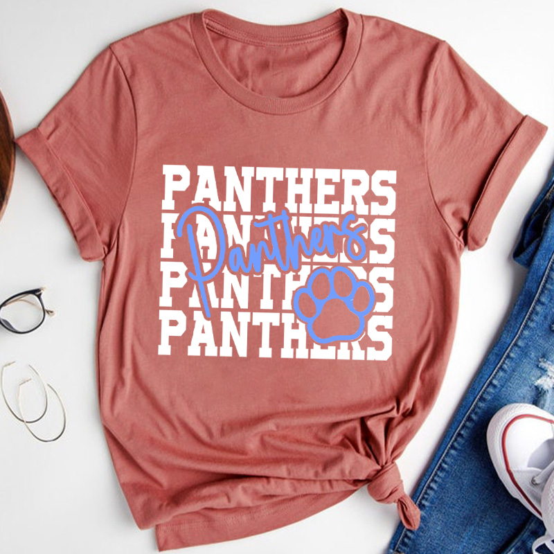 Personalized School Mascot Double Layer Design Cute Icon Teacher T-Shirt