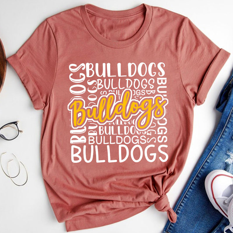 Personalized Word Typography Square Fill Teacher T-Shirt