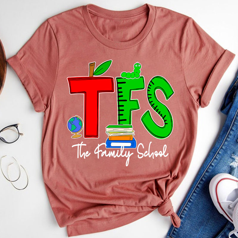 Personalized School Initials And Name Teacher T-Shirt