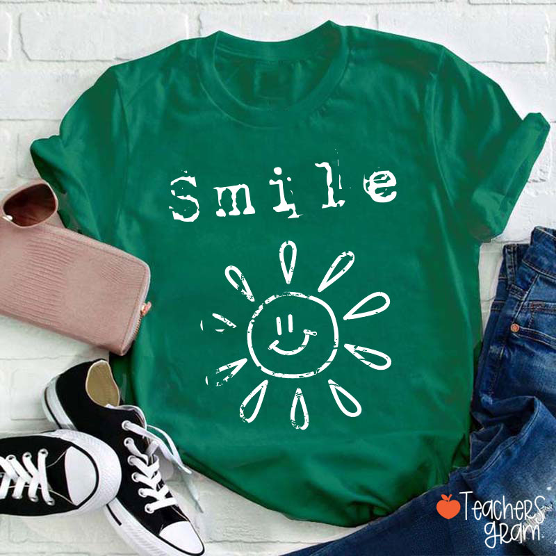 Smile Spreads Energy Like The Sun Teacher T-Shirt