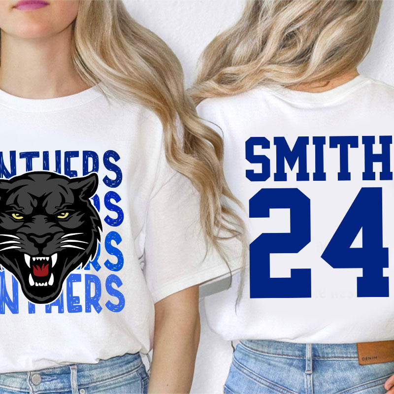 Personalized Sports Team Logo Teacher Two Sided T-Shirt