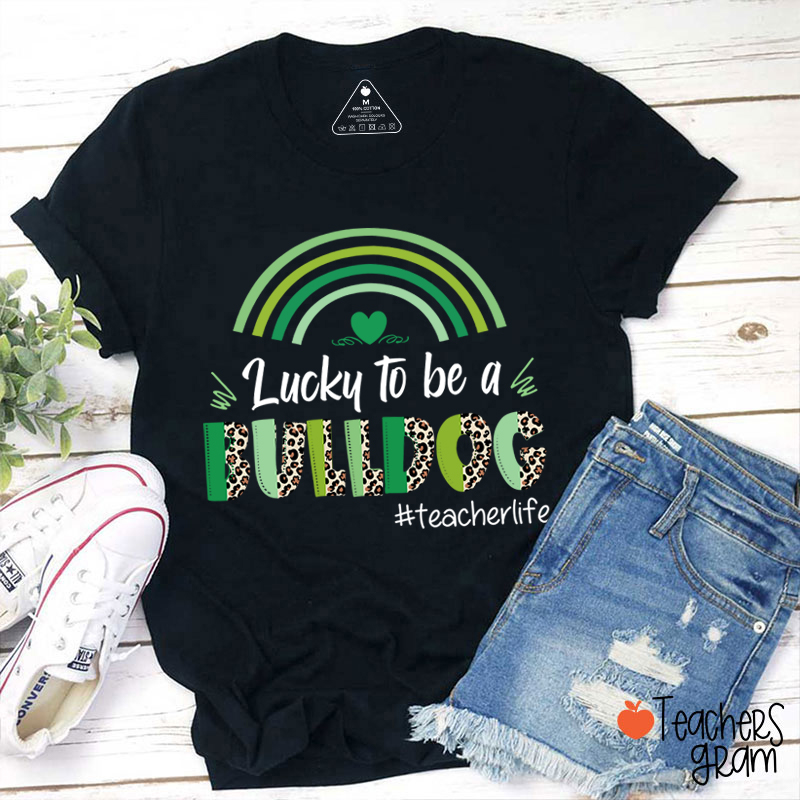Personalized Mascot And Hashtag Lucky To Be Teacher T-Shirt