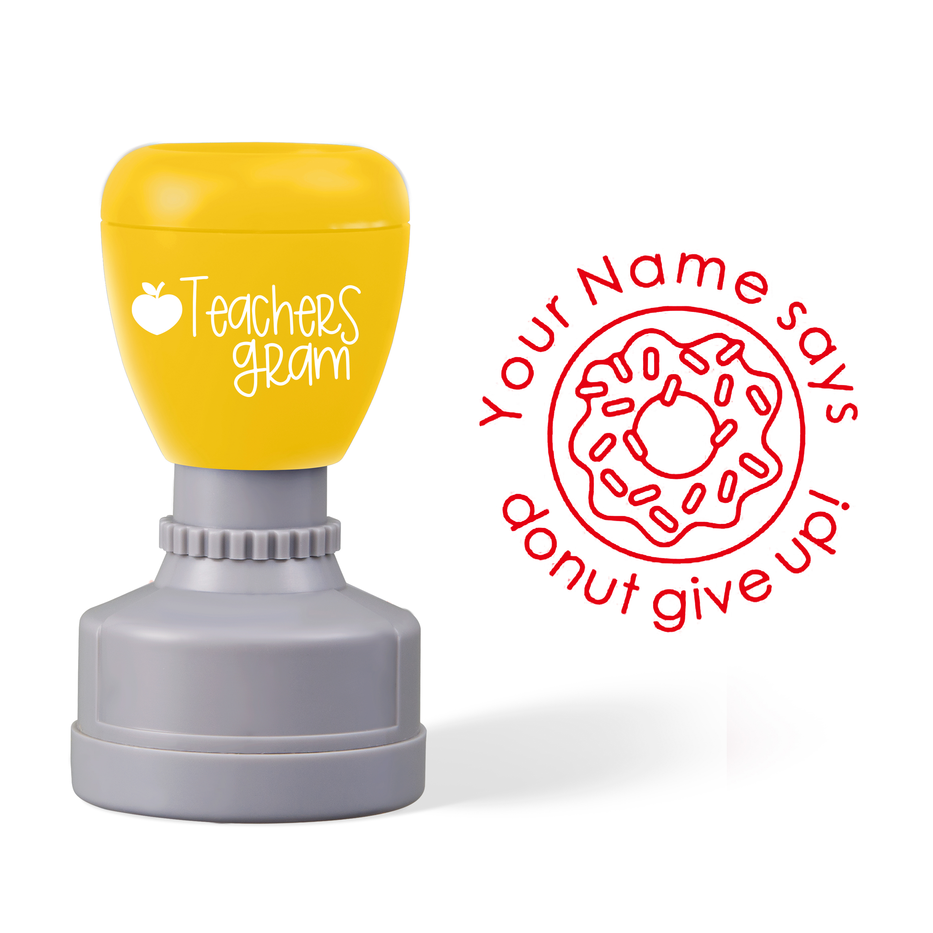 Personalized Name Donut Give Up Teacher Stamp