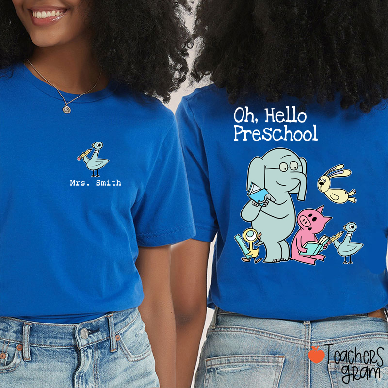 Personalized Grade And Name Oh Hello Bruh Teacher Two Sided T-Shirt