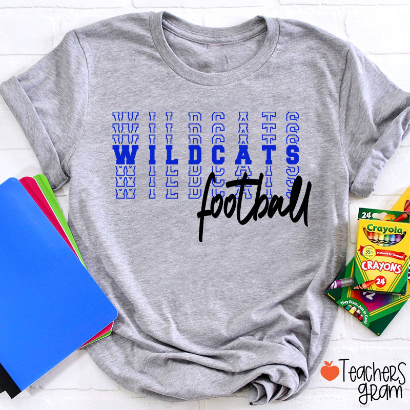 Personalized Mascot Text Stacking Teacher T-Shirt