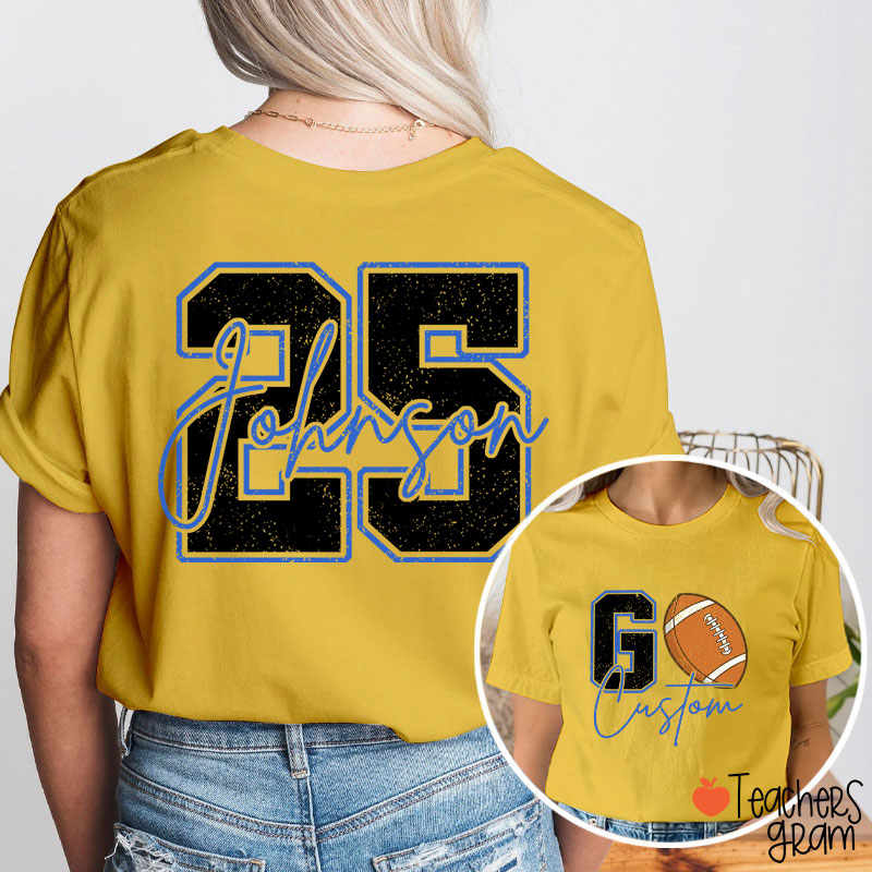 Personalized Mascot And Sport Go School Spirit Teacher Two Sided T-Shirt