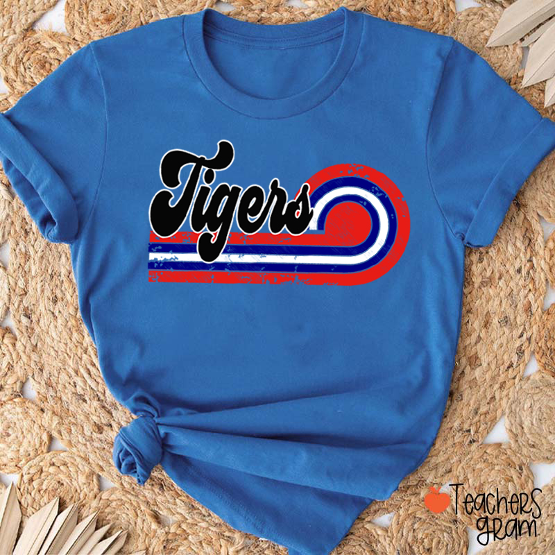 Personalized Retro Mascot School Spirit Teacher T-Shirt