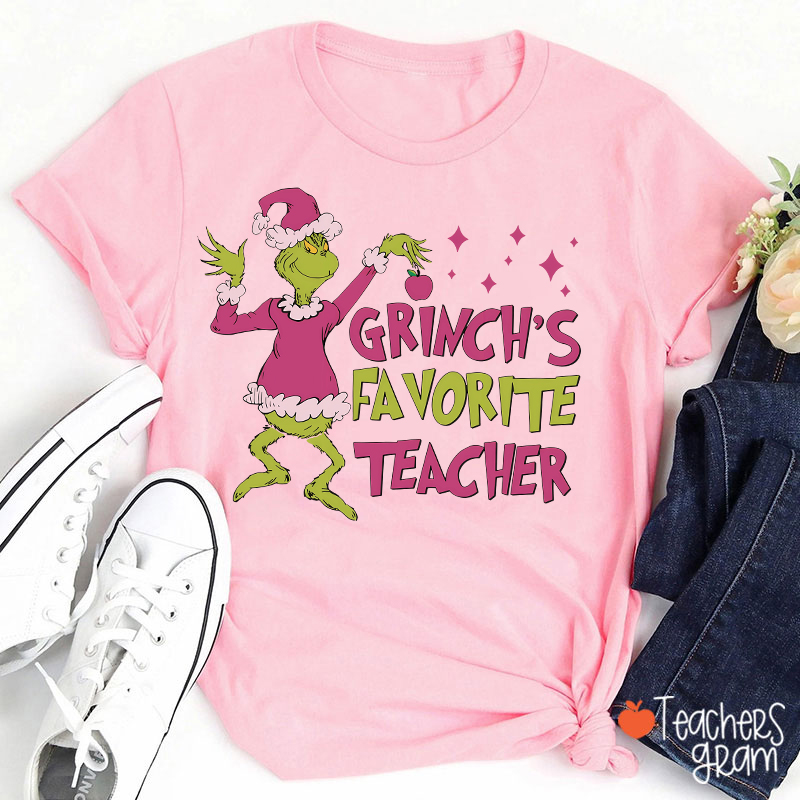 Personalized Name Green Guy Favorite Teacher T-Shirt