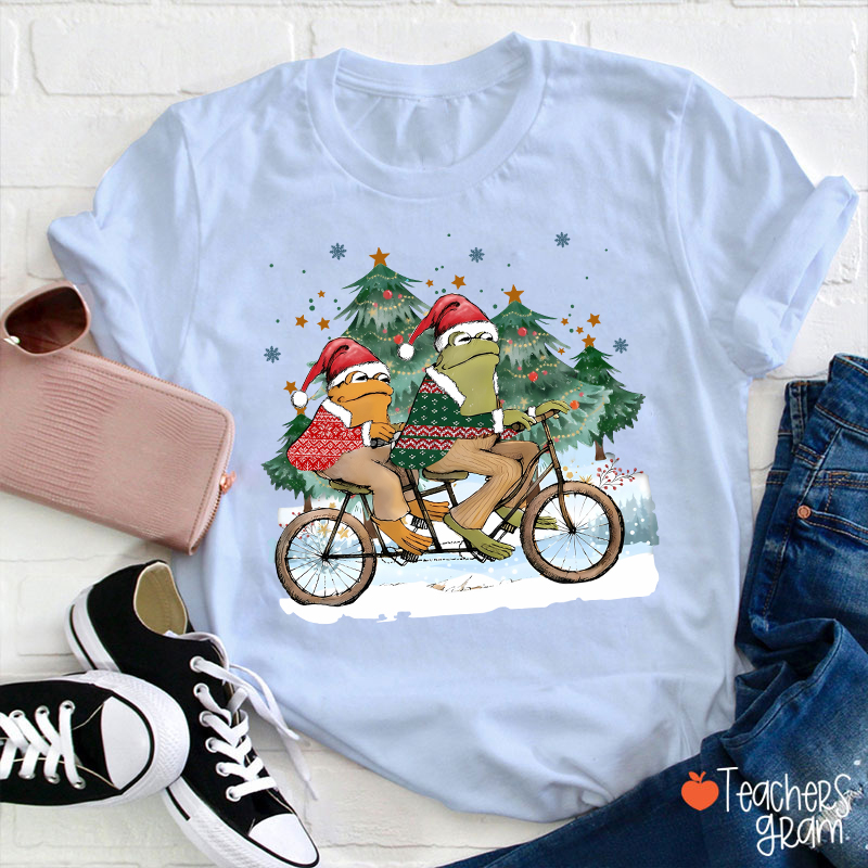 Frog And Toad Christmas Teacher T-Shirt