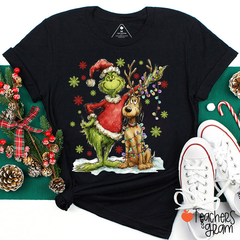 Green Guy And Dog Teacher T-Shirt