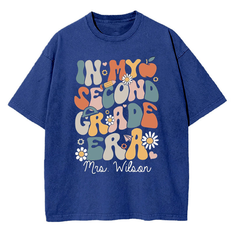 Personalized In My Grade Era Teacher Washed T-Shirt