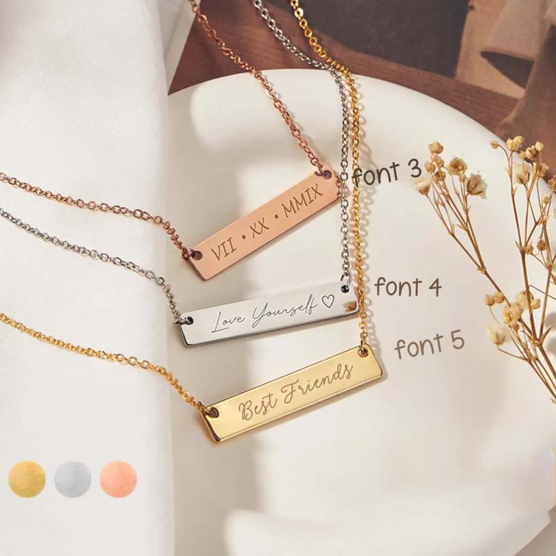 Personalized Engraved Simple Style Necklace Teacher Necklace