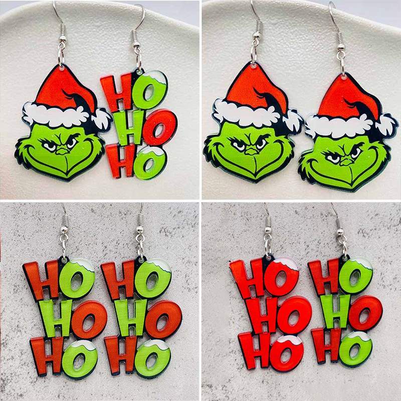 Mean Guy Ho Ho Ho Teacher Acrylic Earrings