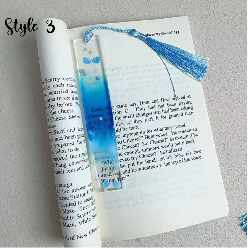 Ocean-Themed Resin Epoxy Teacher Bookmark