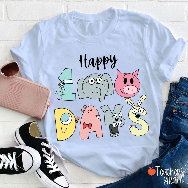 Happy 100 Days Children's Books Teacher T-Shirt