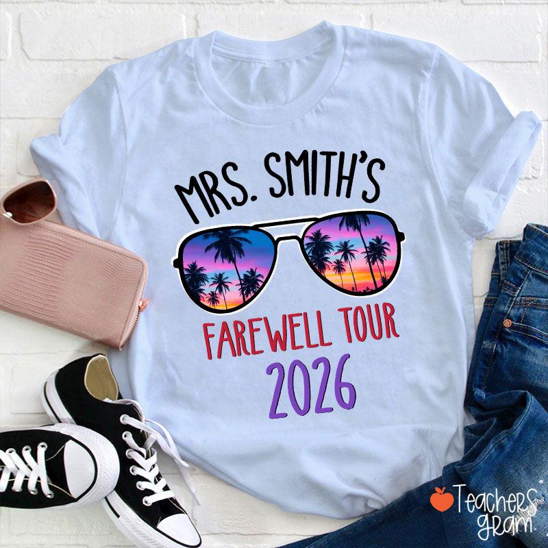 Personalized Name And Year Farewell Tour Retirement Teacher T-Shirt