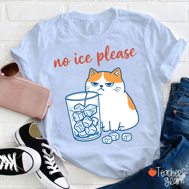 No ICE Please Cute Cat Teacher T-Shirt