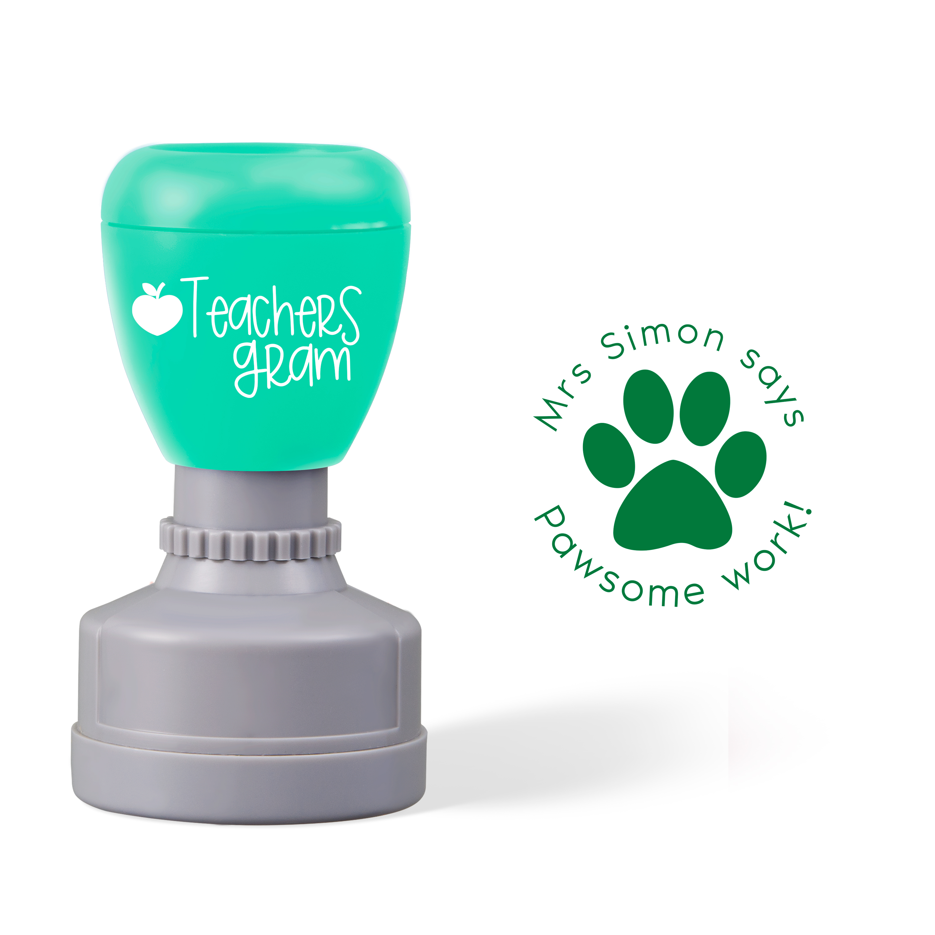 Personalized Pawsome Work Teacher Stamp