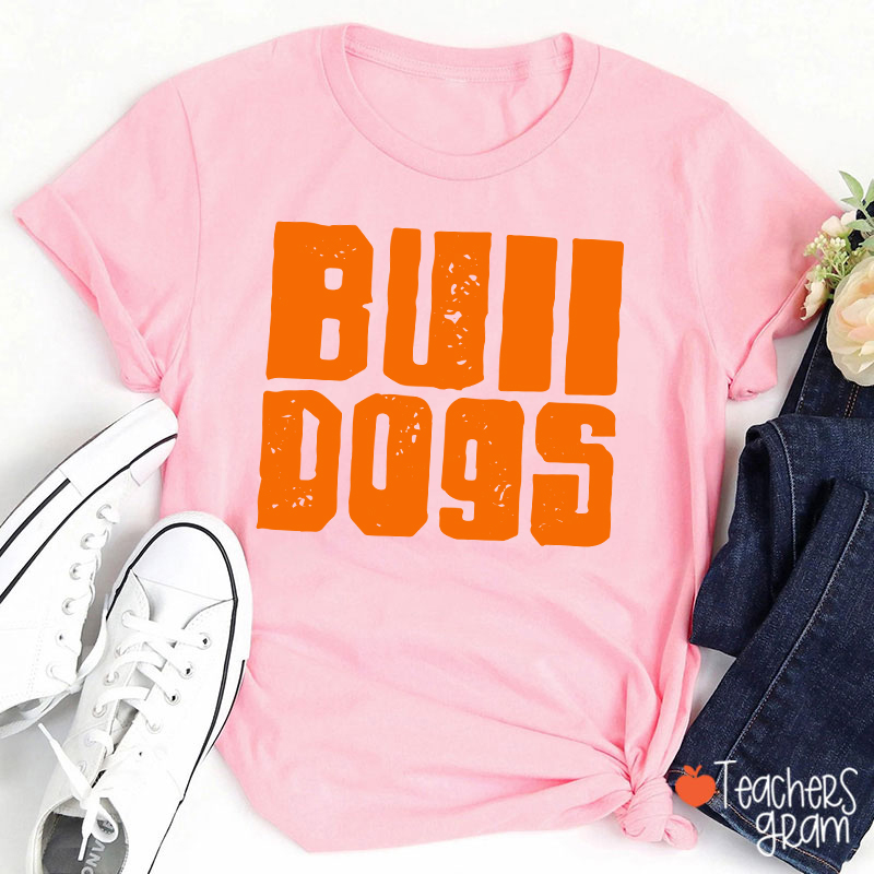 Personalized Distressed Bold Mascot Text Teacher T‑Shirt