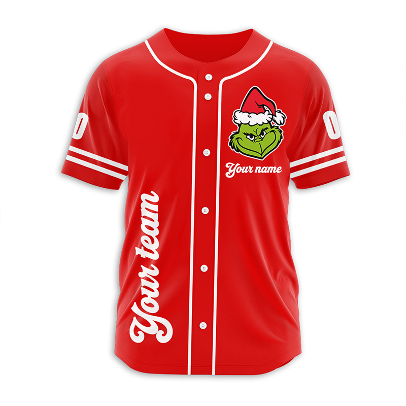 Personalized Name Mean Guy With Santa Hat Teacher Baseball Jersey
