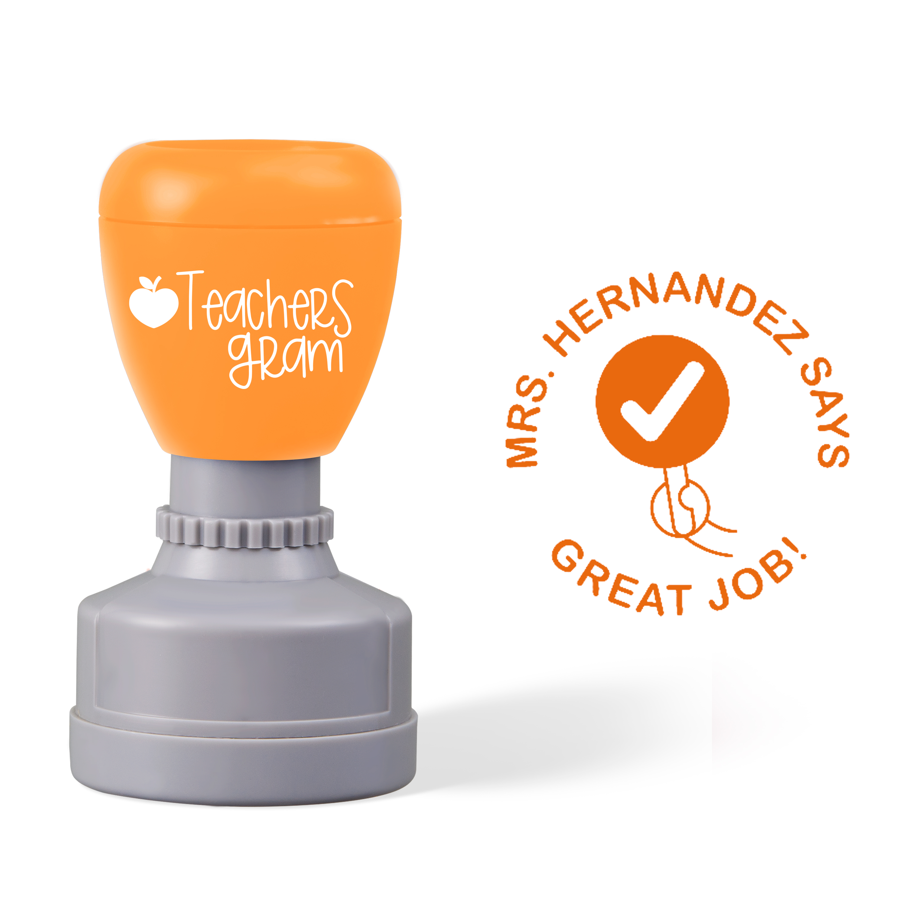 Personalized Name Great Job Checkmark Teacher Stamp