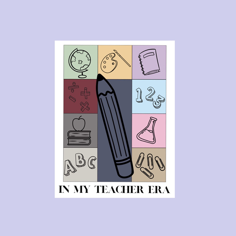 In My Teacher Era Pencil Icon Teacher Stickers